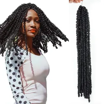 MYZYR Synthetic Crochet Braid passion twist 18 inch 16 stands 80g Spring Braiding Hair For Dreadlocs faux locs marely for women