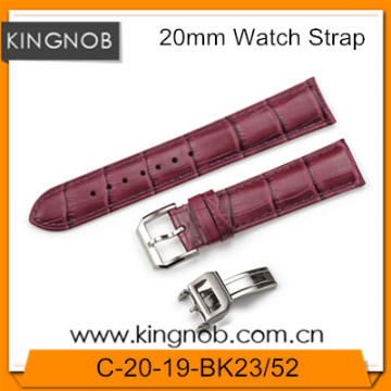 Purple 20mm Genuine Leather Watch Bands