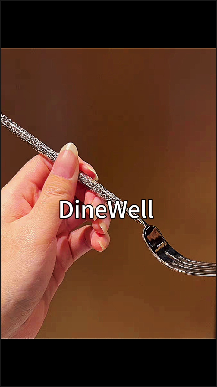Stainless Steel Hammered Hex Handle Salad Fork