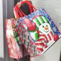 Impresión de compras no tejidas Bolsas de regalo de tela de Navidad