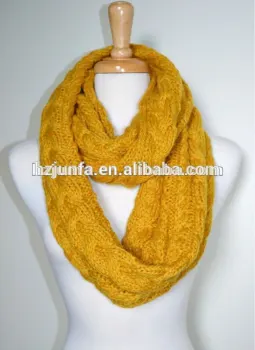 laides' best fashion hot-selling mohair simple solid color jacquard knitted snood