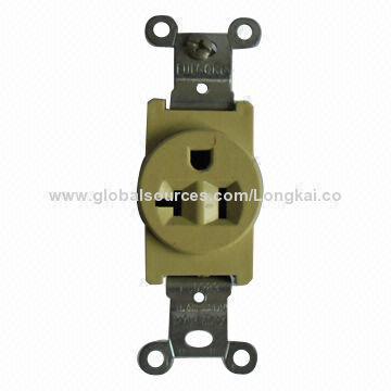 Colombia design plug socket, 250V rated voltage