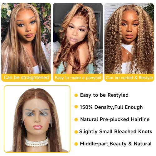 13x4 4/27 HD Lace Frontal Human Hair Wigs