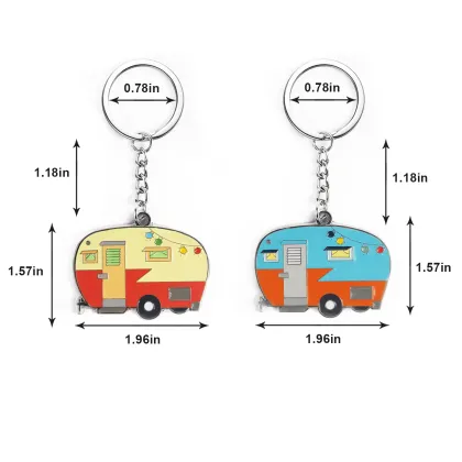 Camper Keychain Happy RV Camper Keyring RV Keychain Couples Keychain Set Camping Gifts