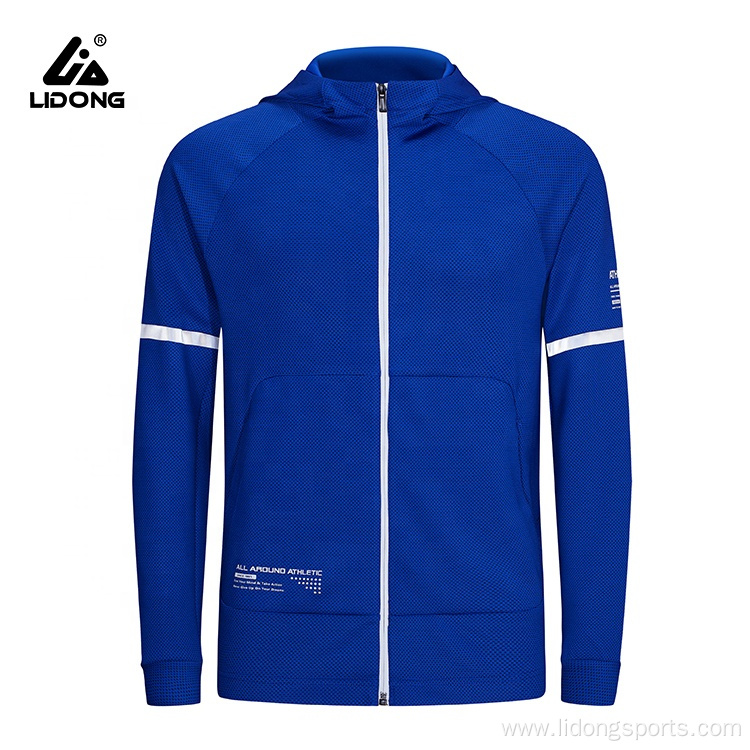 Fashion Mens Reflective Stripe Plain Gym Hoodie Men