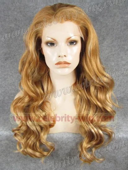 Christina Aquilera Ginger Blonde Long Wavy Synthetic Lace Front Wig