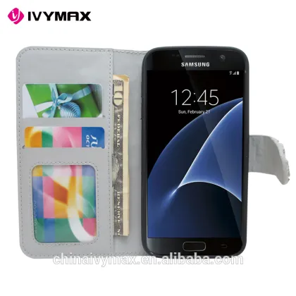 Luxury wallet leather case for Samsung Galaxy S7, wallet case for Samsung Galaxy S7