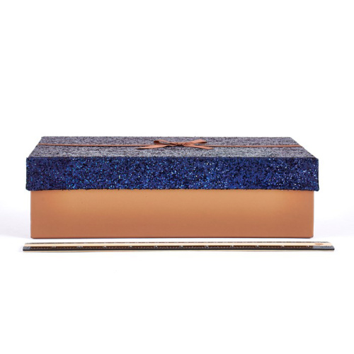 Wedding party rigid glitter gift box with lid