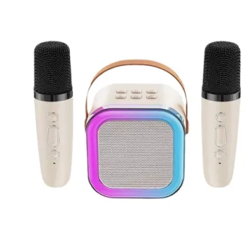 Rechargeable Portable Bluetooth Microphone and Mini Speaker Set for Karaoke and Music