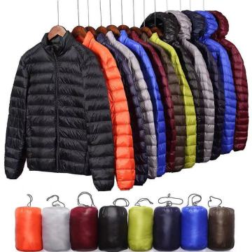 Custom Logo Ultralight Black Down Puffer Jacket for Men