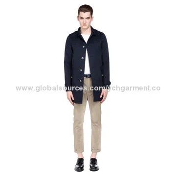 Men's Black Trench Coat