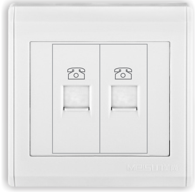 Wall Electric Two Gang Tel Socket