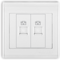 Wall electric two gang tel socket