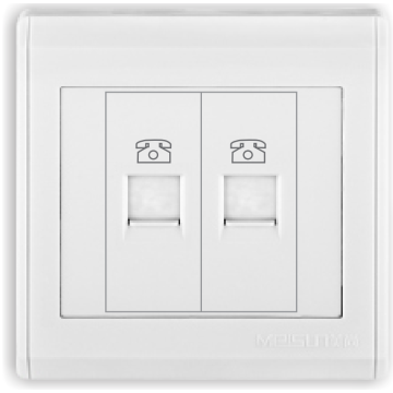 Wall Electric Two Gang Tel Socket