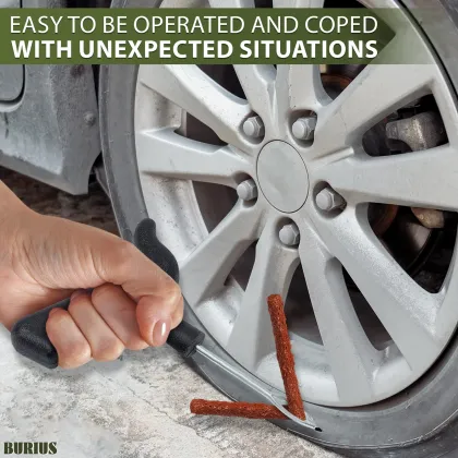 T Handle Tire Repair Plugs Kit - Flat Tire Fix for Tractor, Bike, and Car