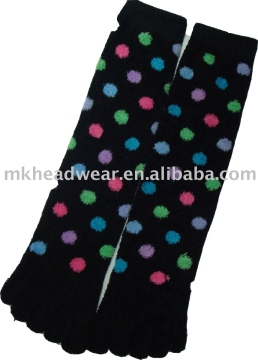 fashion cotton jacquard five-toe sock