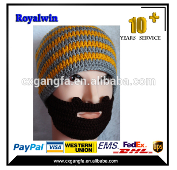 Hand knitted crochet hook knit 100% Acrylic hats for beard hat beanie