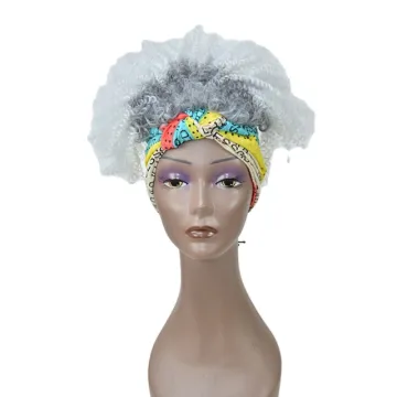 wholesale headband wigs afro kinky curly ombre gray to withe color wig headband synthetic hair wigs for black women