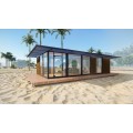 Glass + steel structure prefabricated houses