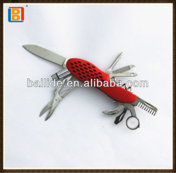2017 High Quality LED Multipurpose Pocket Outdoor Survival Steel Knife With Magnifier