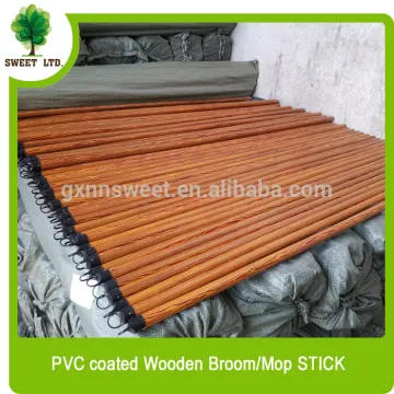 Wholesales eucalyptus wood stick with PVC coated wood handle tool