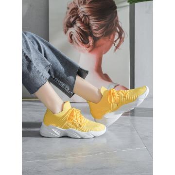 2021 flyknit zapatillas deportivas ligeras de cemento amarillo