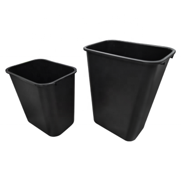Commercial 41 Quart Black Rectangular Waste Basket for Home Kitchen