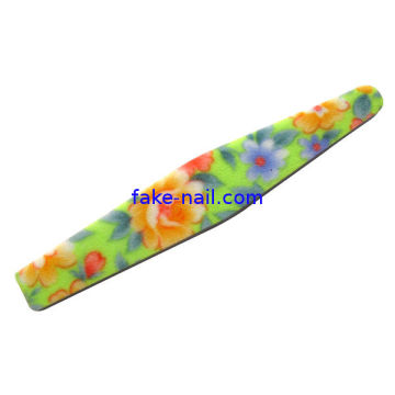 Colorful Flower Printing Nail Buffer With 4 Side Shine Block