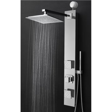 Conjunto de colunas de chuveiro termostático moderno - massagem do banheiro fabricante de painel de chuveiro preto