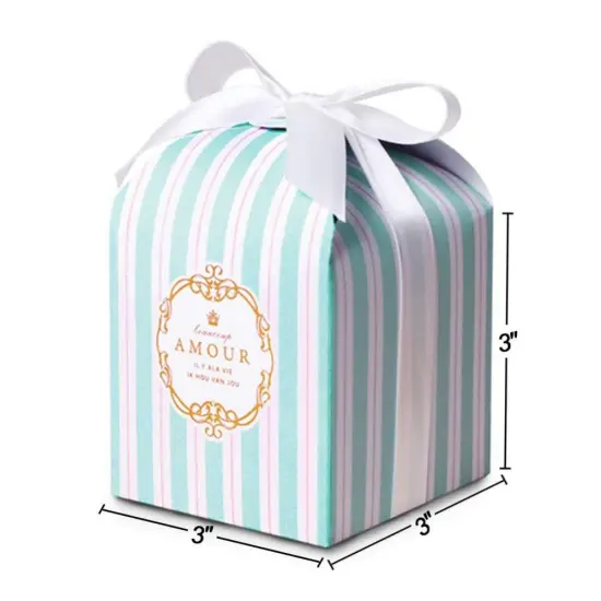 Handmade Colorful Striped Present Paper Boxes For Food