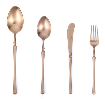 Royal Rose Gold Wedding Flatware Set - Stainless Steel Cutlery for Event Decor
