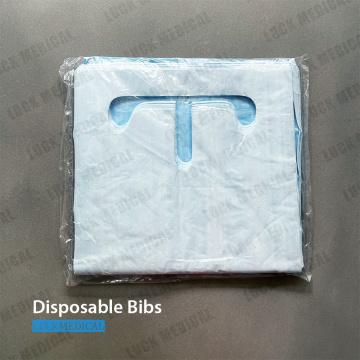 Babero dental desechable con corbata