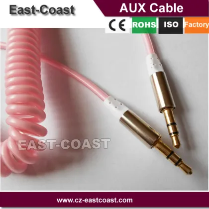colorful 3.5 mm digital Coiled Stereo Audio Cable