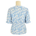 moda verão boho floral babado blusa camisa blusa feminina casual para meninas