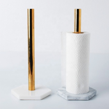 Stone Roll Toilet Paper and Towel Holder with Marble Base: A Sleek Addition to Your Natural Bathroom Hardware
