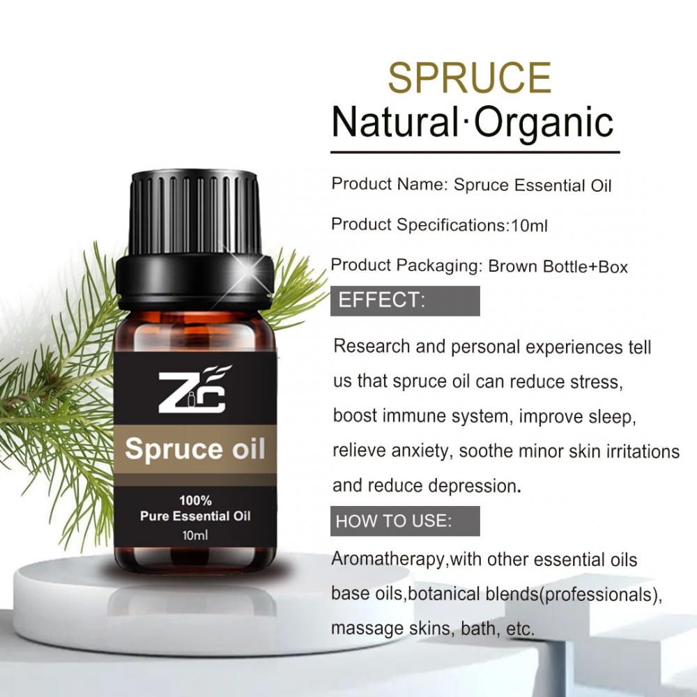 100% Natural and Pure Spruce Essential Oil Massage Body Oil