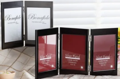 4x7" Double Aluminum Silver Plated Foto Frames 