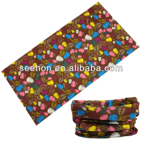 brown ground leaf printting headwear