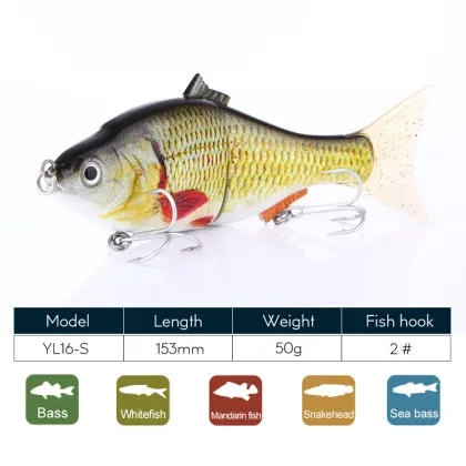 15cm 50g Multi-Jointed Swim Bait Hard Body Artificial Lure for Bass & Trout Fishing