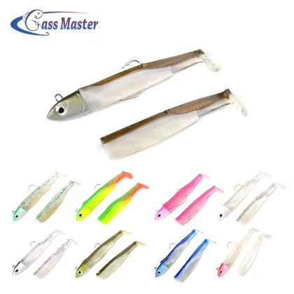 Bass Master Fishing Lure Jig Head Bait Shiners Soft Pike Lure Black Minnow Sea Bass Bait