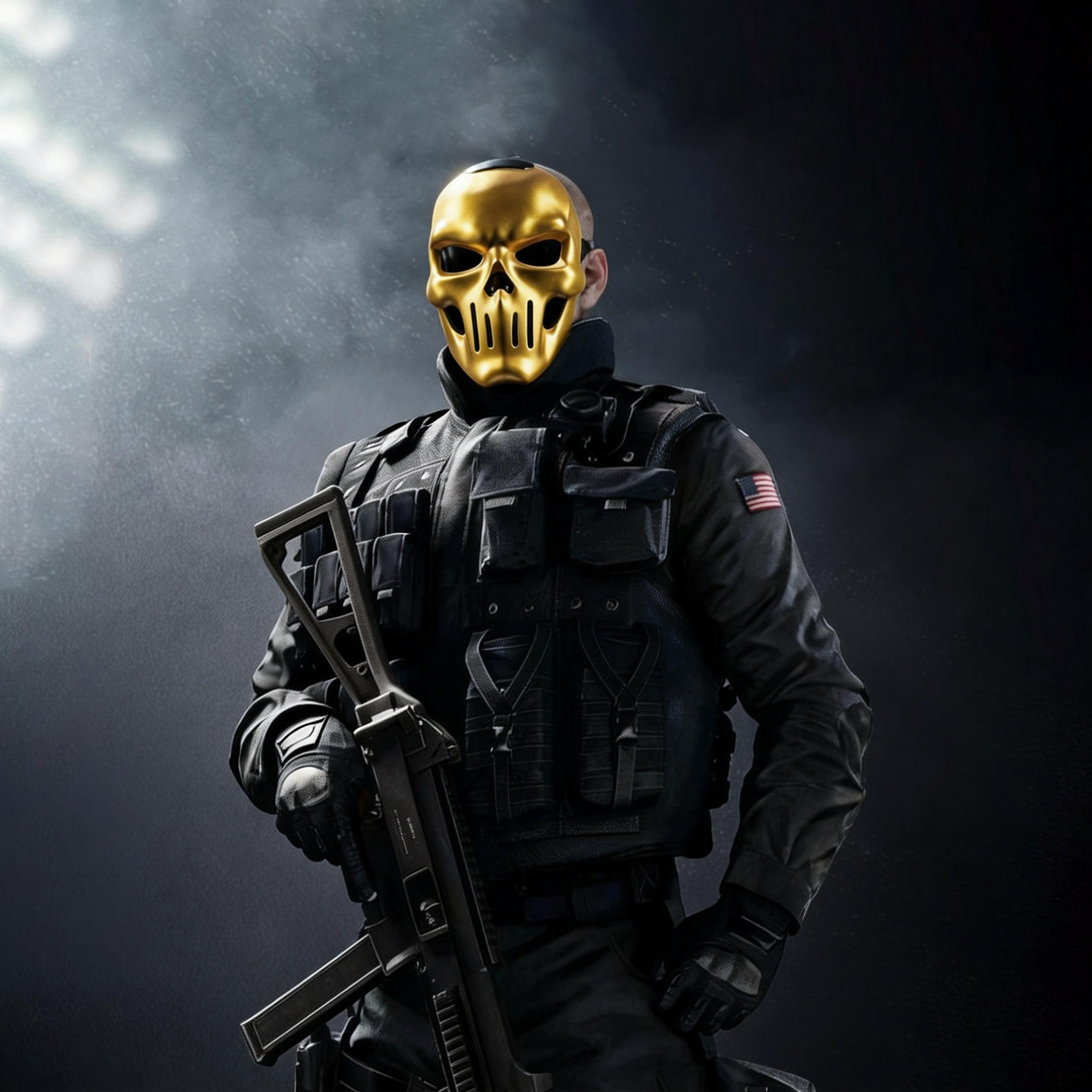 Gold Skull PVC Mask