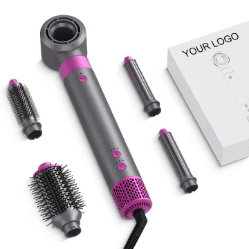 5-in-1 Electric Hair Styler: Straightener, Curler, Hot Air Brush & Blow Dryer