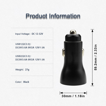 Factory Hot Selling Car Charger Adapter Dual USB Digital Charger Display Car Charger