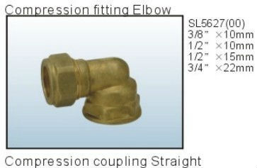 brass radiator valve & compression fitting elbow