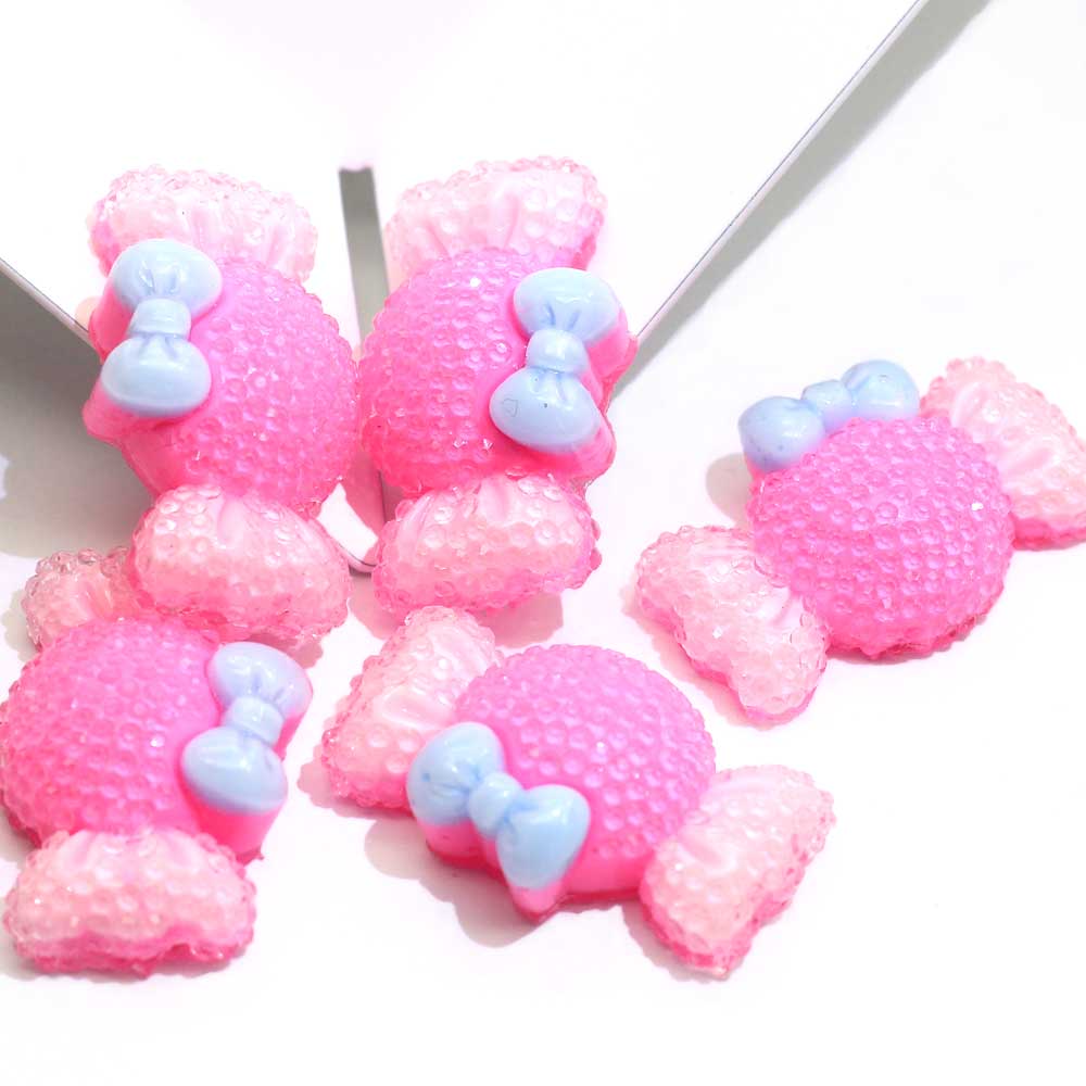 سعر المصنع Kawaii Mini Bowknot Sweet Candy Flat Back Resin Resin Cabochon DIY بها بنفسك لعبة ديكور الخرز الوحل اليدوية الحرفية ديكور