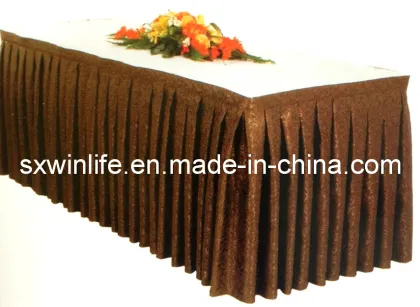 Jacquard Table Skirts, Pleated Table Skirt (WLTC033)