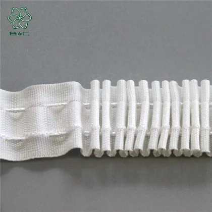 White Ripple S Fold Curtain Tape with Rings