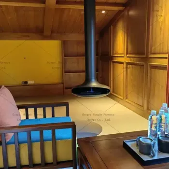 Home Ceiling Mounted Floating Indoor Modern Suspended Electric Hanging Fireplaces Wall Mounted