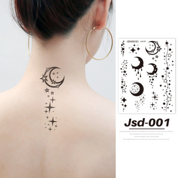 Black Waterproof Tattoo Stickers for Face, Body, and Henna Tatouage Temporaire Femme