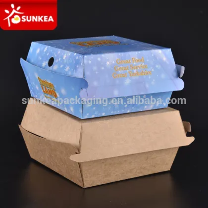 Food grade paper burger box for fast food